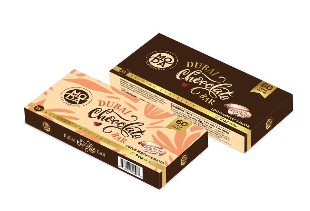 Moda Dubai Chocolate, Lotus, 7.05oz (200g) x 1pc - 340478