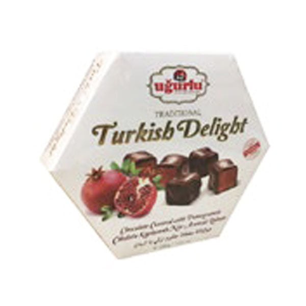 Ugurlu Altigen Cikolata Kaplamali Nar Aromali Lokum 250g x 12 - 473