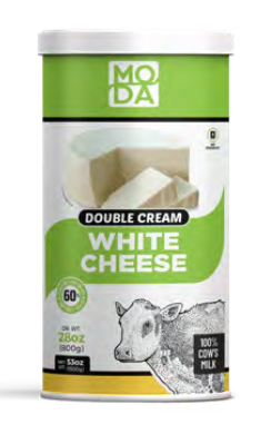 [101749] Moda Double Cream White Cheese, Light Green, 28oz (800g) x 6tin - 101749