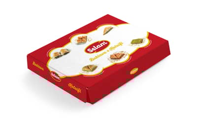 [800004] SELAM - Triangle Slice Pistachio Baklava, 48pcs, 5.5lbs (2500g) x 5pack - 800004