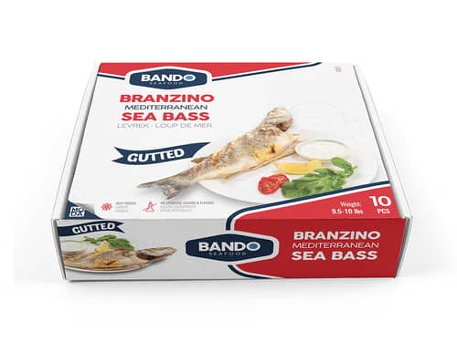 [500204] Bando Branzino/Mediterranean Sea Bass, Bulk, Gutted, 10pcs, 5-6 - 500204