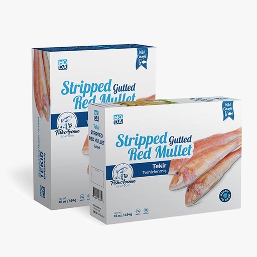 [500105] Fish Avenue Frozen Red Mullet (Temizlenmis Tekir), Wild Caught, Gutted, 1lb x 16pack - 500105