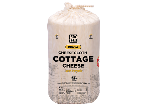 [101725] Moda Cheesecloth Cottage Cheese (Bez Peyniri), Whole Milk, 17.6oz (500g) x 12pack - 101725