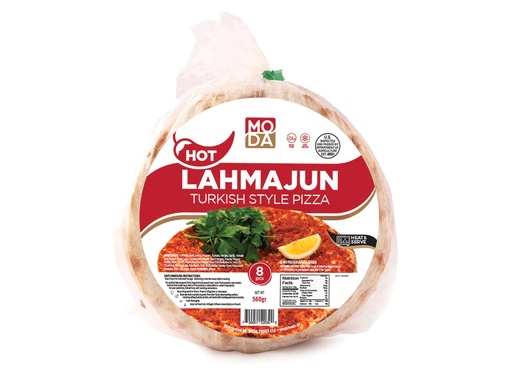 [100902] Moda Lahmajun with Beef, Hot, Plastic Bag, 7inc, 1.2lbs (560g), 8pcs x 12pack - 100902