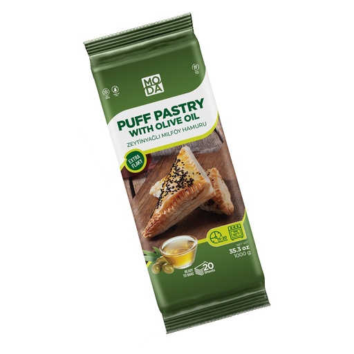 [100612] Moda Puff Pastry with Olive Oil (Zeytinyagli Milfoy), 35.3oz (1000g) x 10pack - 100612