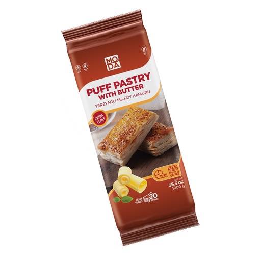 [100611] Moda Puff Pastry with Butter (Tereyagli Milfoy), 35.3oz (1000g) x 10pack - 100611