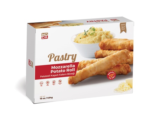 [100453] Moda Mozzarella Potato Pastry Rolls (Kalem Boregi), Handmade, Gift Pack, 16oz x 16pack - 100453