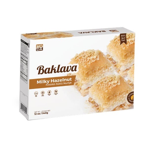 [100409] Moda Baklava, Milky Hazelnut (Sutlu Nuriye), Gift Pack, 8pcs, 12oz (340g)  x 16pack - 100409