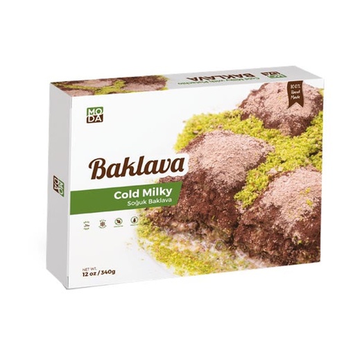 [100408] Moda Baklava, Cold Milky with Pistachio (Soguk Baklava), Gift Pack, 9pcs, 12oz (340g)  x 16pack - 100408