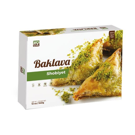 [100407] Moda Baklava, Shobiyet with Pistachio, Gift Pack, 8pcs, 12oz (340g) x 16pack - 100407