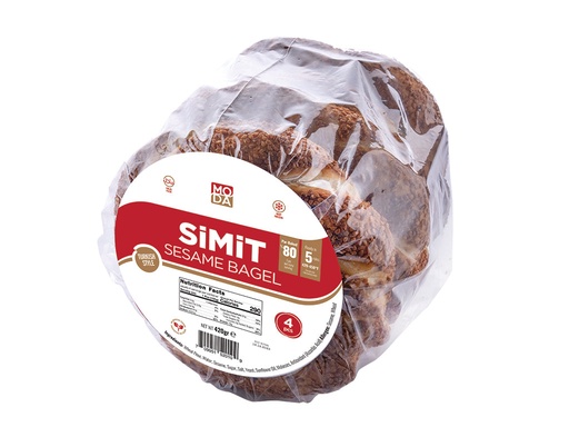 [101201] Moda Turkish Sesame Bagel, Simit, Par-Baked, 110g x 4pcs, x 16pack - 101201