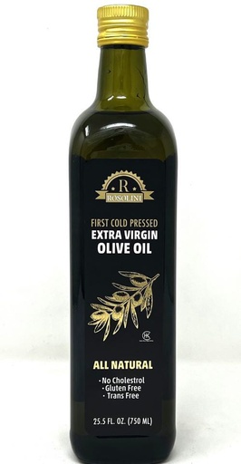 [ROS750] K- ROSOLINI GOLD || First Cold Pressed Extra Virgin Olive Oil 25.5 fl oz (750ml) x 12 | NEW - ROS750