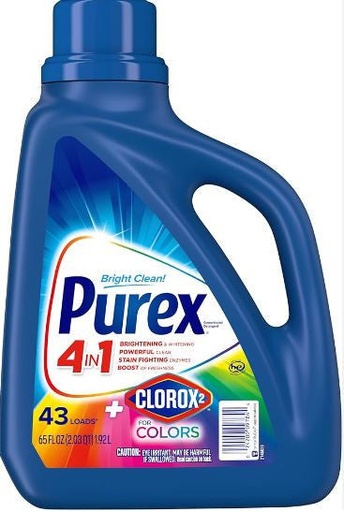 [PRX01] Purex Detergent W/Clorox For Color-Purex Bright Clean 43.5oz X  6 PCS - PRX01