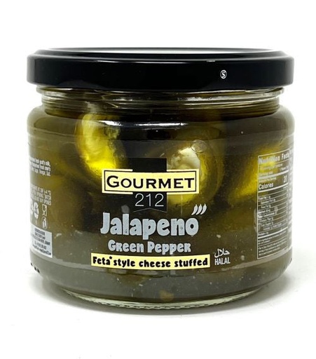 [MM00918] K - GURME212 Cheese Stuffed Green Jalapeno Slice 12x300cc Jar - MM00918