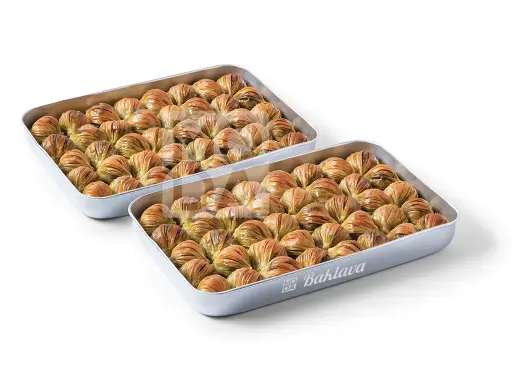 [100104] Moda Baklava, Mussel Shape with Pistachio, 80pcs, 5.5lbs (2500g) x 5pack - 100104