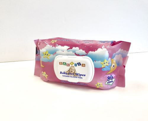 [CC03] BABYISH WET TOWEL WIPES | 80CT 24/CS | PINK - CC03