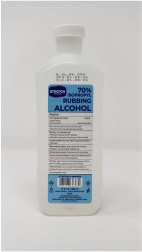 [AA70] AMORAY RUBBING ALCOHOL 12 OZ x 24 || %70 - AA70