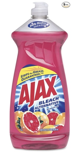 [AJ01] AJAX DISH LIQUID | 28 OZ x 9 | RUBY RED GRAPEFRUIT - AJ01