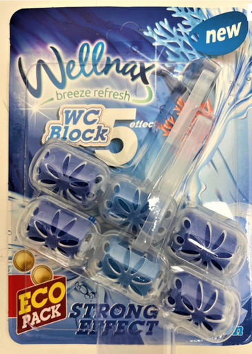 [BEV04] WELLNAX TOILET BLOCKS DOUBLE PACK ( Ocean ) 2x57gX 24/CS - BEV04