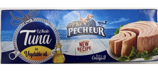 [TUN02] TUNA FILLET P'TIT PECHEUR || (3x2.82oz) x 16 || VEGETABLE OIL - TUN02