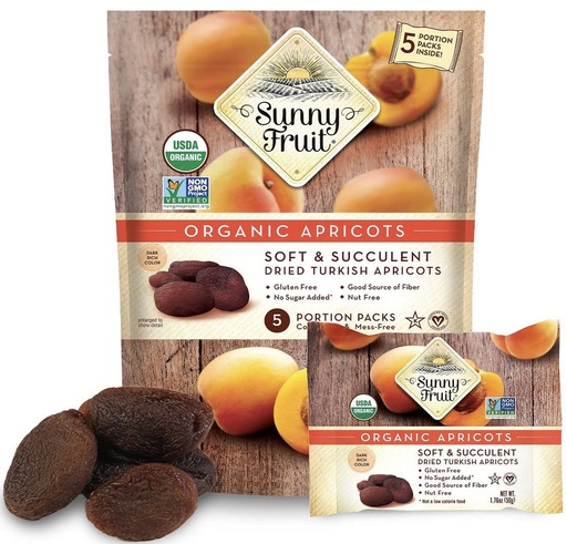 [SF025] Sunny Fruit Organic Turkish Apricots 5 Pack 18 x (1.76 x 5) - SF025