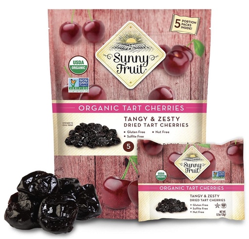 [SF085] Sunny Fruit Organic Tart Cherries 5 Pack 18 x (0.7 oz x 5) - SF085