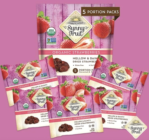 [SF013] Sunny Fruit Organic Strawberry 18 * 5pk 0.7oz - SF013