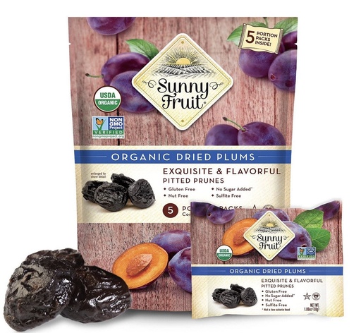 [SF075] Sunny Fruit Organic Plums 5 Pack 18 x (1.06 x 5) - SF075