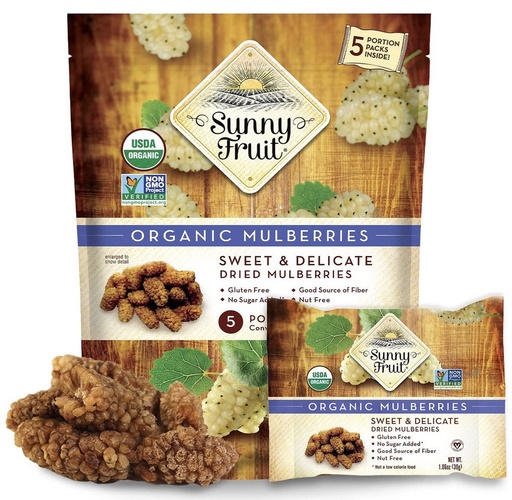 [SF035] Sunny Fruit Organic Mulberries 5 Pack 18 x (1.06 x 5) - SF035