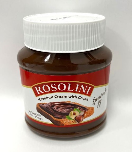 [ROSH350] ROSOLINI HAZELNUT CREAM WITH CACAO IN PET JAR 350gr X 12/CS - ROSH350