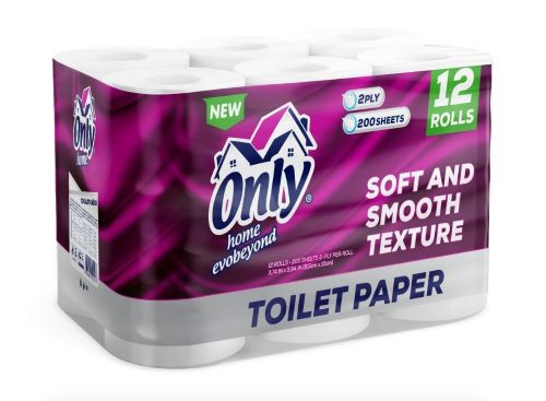 [OHTP12] ONLY TOILET PAPER | 2-PLY | 200 SHEETS | 12 ROLLS x 4 - OHTP12