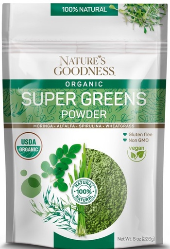 [NG116] NATURE`S GOODNESS || USDA Organic Super Greens Powder || 8 oz || 6/CS - NG116