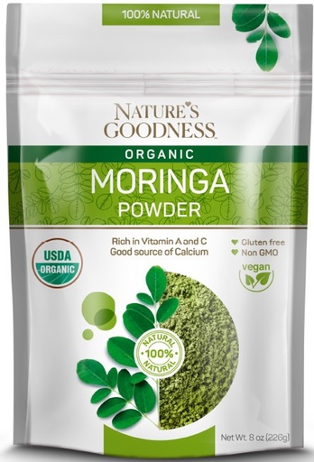 [NG108] NATURE`S GOODNESS || USDA Organic Moringa Powder || 8 oz || 6/CS - NG108