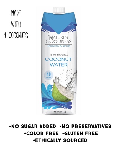 [NG99] NATURE'S GOODNESS | COCONUT WATER 33.8 fl oz x 6 - NG99