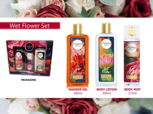 [MR104] MOIRA WET FLOWERS 3PCS GIFT SETX 6 SETS/ CS - MR104
