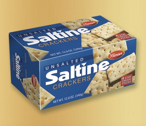 [YA130] MINUET UNSALTED SALTINE CRACKERS 12 oz. X 12/CS - YA130