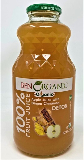 [BO604] K- BEN ORGANIC Organic DETOX Apple Juice with Ginger Cinnamon 32 FL.OZ. 6/cs - BO604