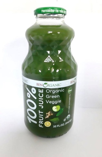 [BO603] K- BEN ORGANIC GREEN VEGGIE JUICE 32 FL.OZ. 6/cs - BO603