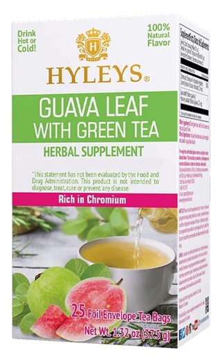 [HY87] K - HYLEYS GUAVA LEAF WITH GREEN TEA 1.32oz X 25pc X 12/CS - HY87