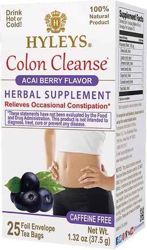 [HY15] K - HYLEYS COLON CLEANSE ACAI BERRY 1.32oz X 25pc X 12/CS - HY15