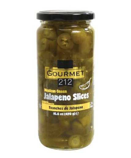 [GUR2077] K - GURME212 Green Jalapeno Slice 12x500cc Jar - GUR2077