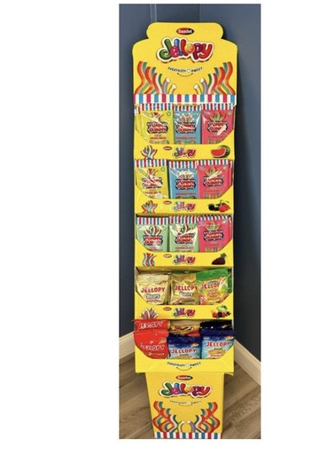 [DSY01] JELLOPY YUMMY GUMMY || MIXED GUMMY BEARS + SOUR RAINBOW +SOUR WORMS + STRAWBERY || 120/CS DISPLAY - DSY01