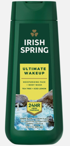 [IRBW10] IRISH SPRING BODY WASH ||20 OZ x 4|| ULTIMATE WAKE UP TEA TREE - IRBW10