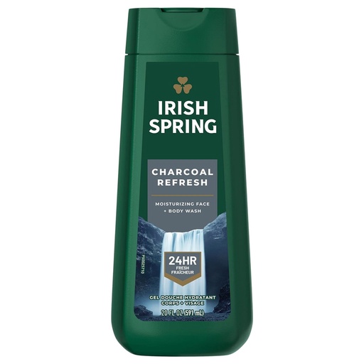 [IRBW04] IRISH SPRING BODY WASH ||20 OZ x 4|| CHARCOAL REFRESH - IRBW04