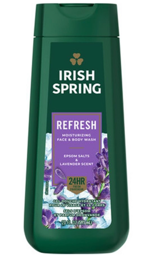 [IRBW14] IRISH SPRING BODY WASH || 20 OZ x 4|| REFRESH EPSOM SALTS & LAVENDER - IRBW14