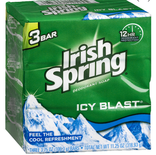 [IR3PKIB] IRISH SPRING BAR SOAP ICY BLAST 3.75oz/3/18 - IR3PKIB