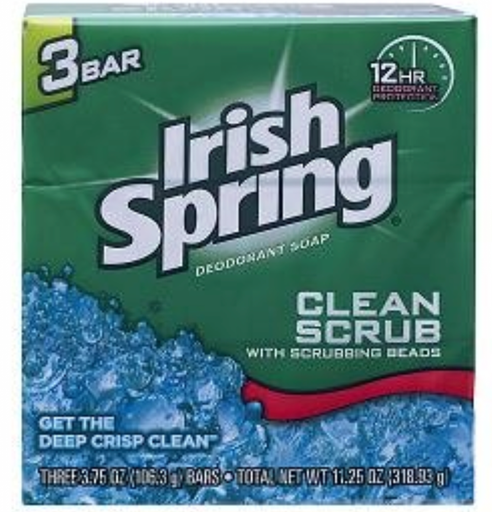 [IR3PKCS] IRISH SPRING BAR SOAP CLEAN SCRUB 3.75oz/3/18 - IR3PKCS