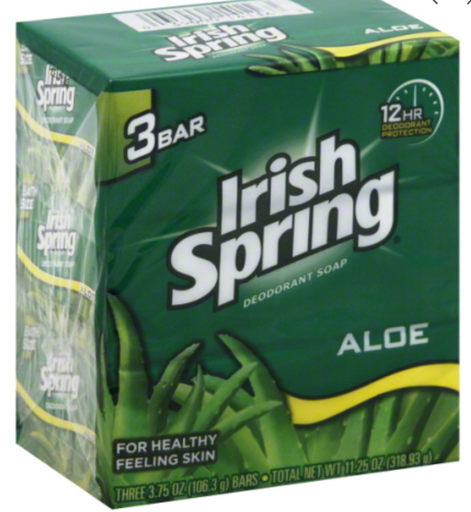 [IR3PKAV] IRISH SPRING BAR SOAP ALOE VERA 3.75oz/3/18 - IR3PKAV