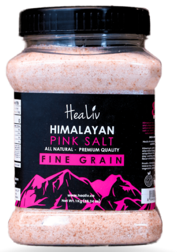 [HIMS1001] Himalayan Pink Salt Fine Grain Plastic Jar 1Kgx8/CS - HIMS1001