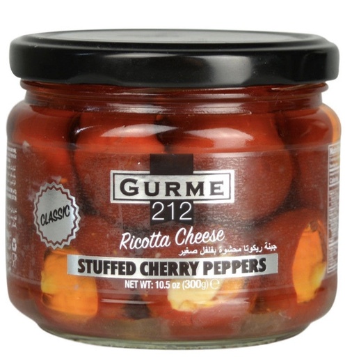 [GUR2096] Gourmet212 Cheese Stuffed Cherry Pepper 12x300cc Jar - GUR2096